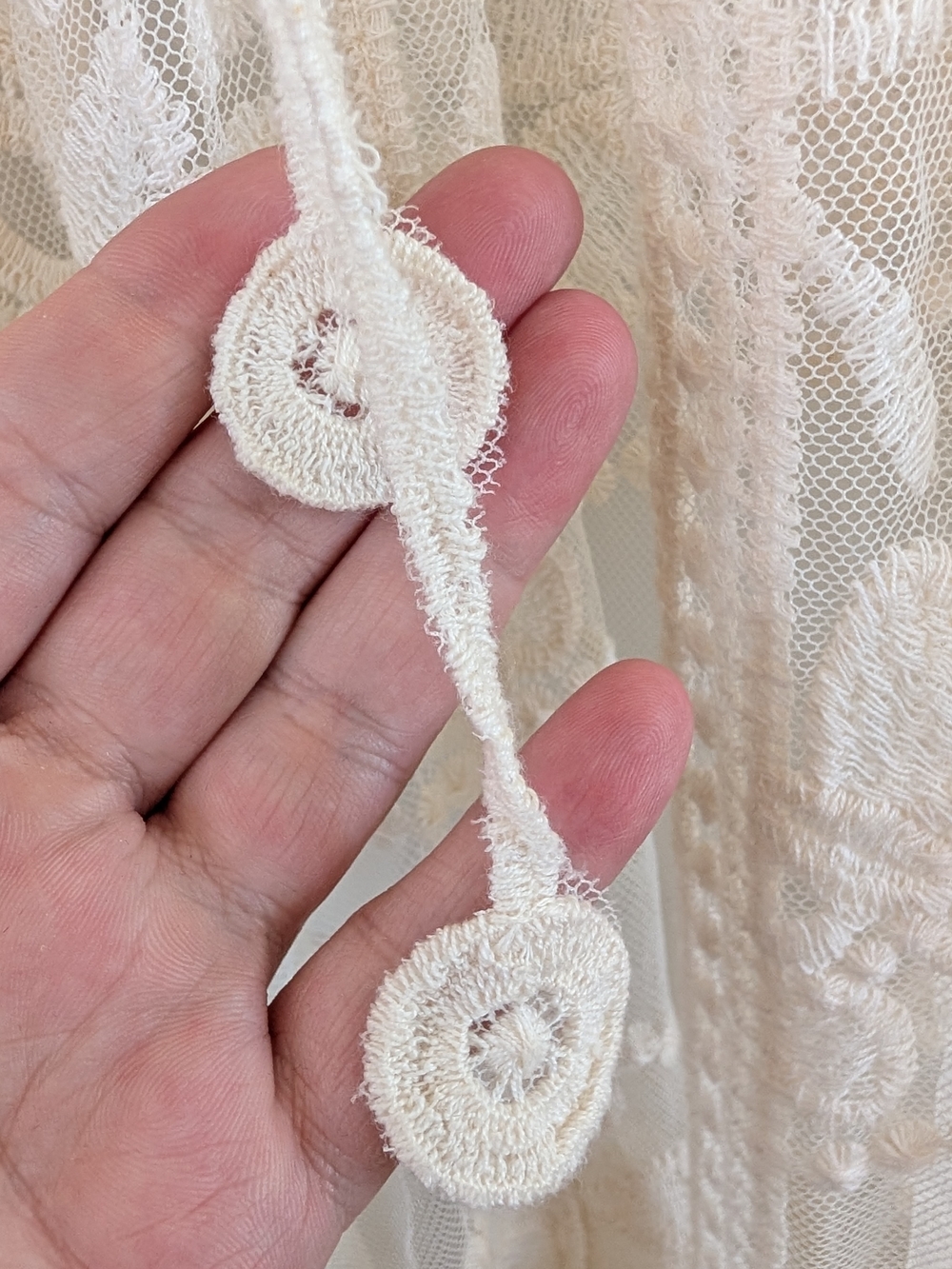 Lace Sheer Cover-Up/Robe in Cream - Picture 5 of 5